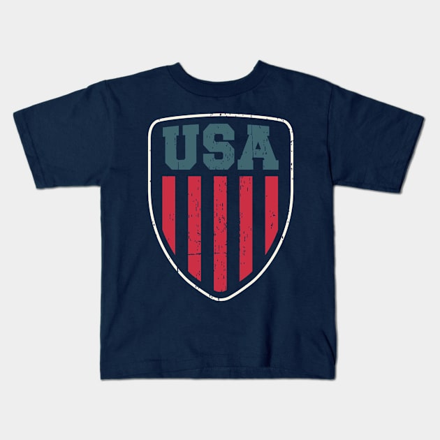 USA Flag stripes Kids T-Shirt by Teefold